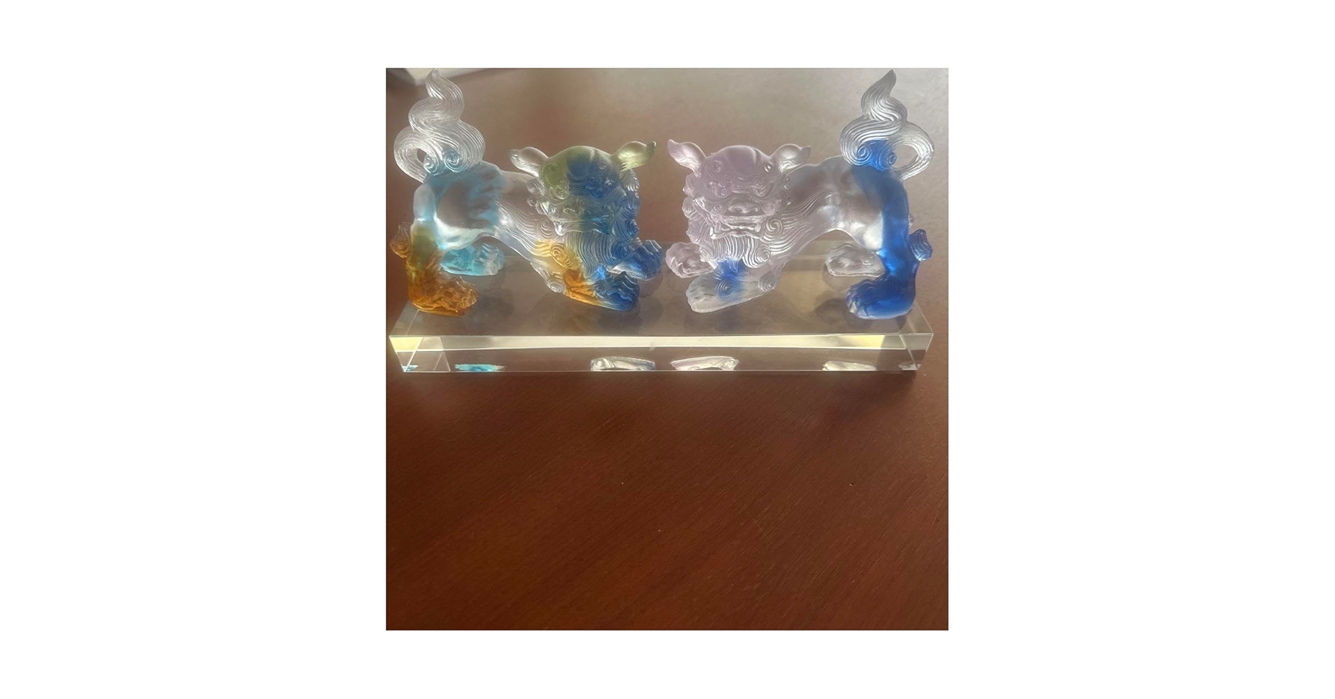 Amazon.co.jp: 琉球ガラス シーサーオブジェ 置き物 : ホーム